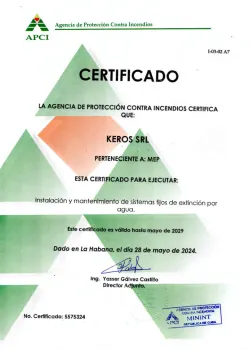 Certificado APCI SSACI KEROS