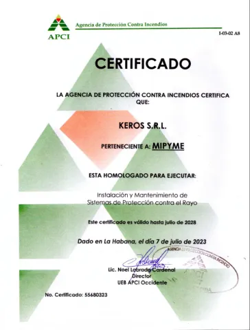 Certificado APCI SPCR KEROS