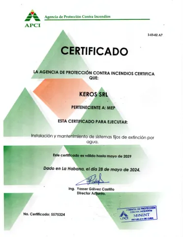 Certificado APCI SSACI KEROS